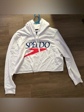 Speedo Women’s White Cropped Hoodie Size Large